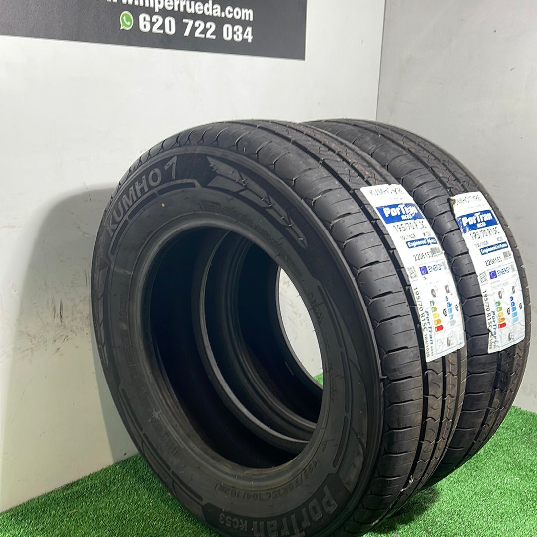 195 70 15C 104/102R KUMHO TYRE PORTRAN KC53 /PRECIO UNIDAD, ENVÍO GRATIS.