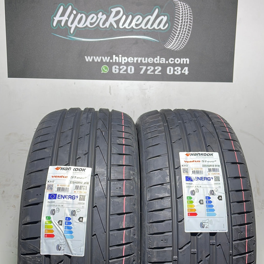 225 45 18 91W HANKOOK VENTUS S1 EVO2 /PRECIO UNIDAD, ENVÍO GRATIS.