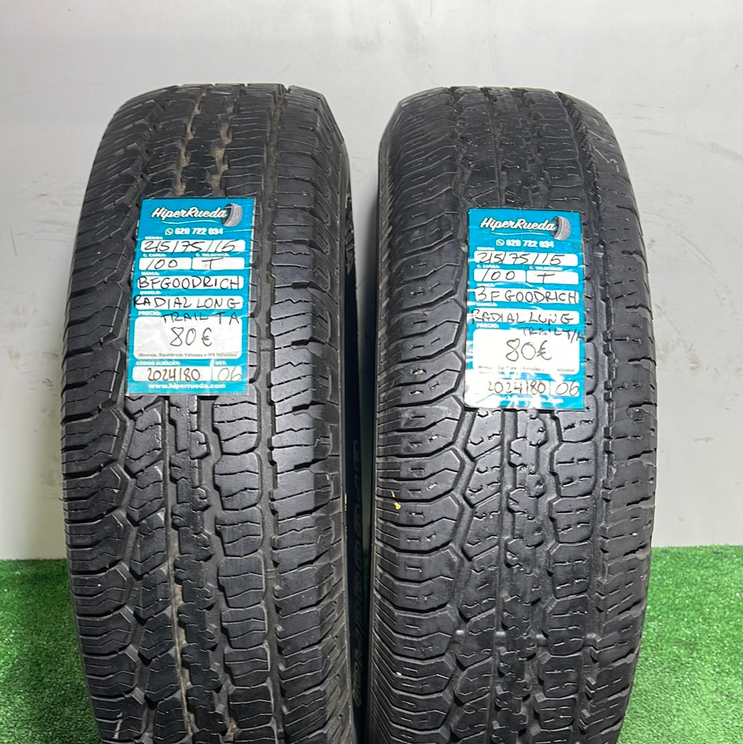 215 75 15 100T BF GOODRICH RADIAL LONG TRAIL T/A