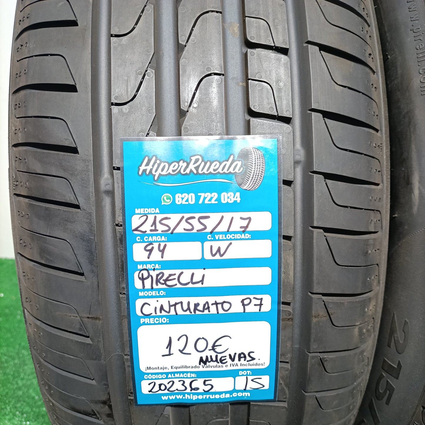 215 55 17 94W PIRELLI CINTURATO P7 NUEVO