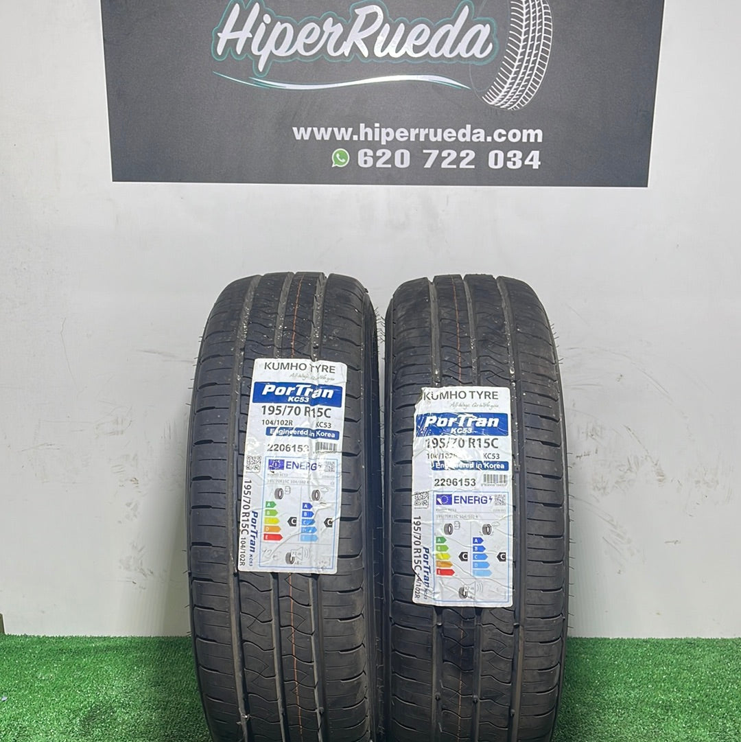 195 70 15C 104/102R KUMHO TYRE PORTRAN KC53  /PRECIO UNIDAD,  ENVÍO GRATIS.