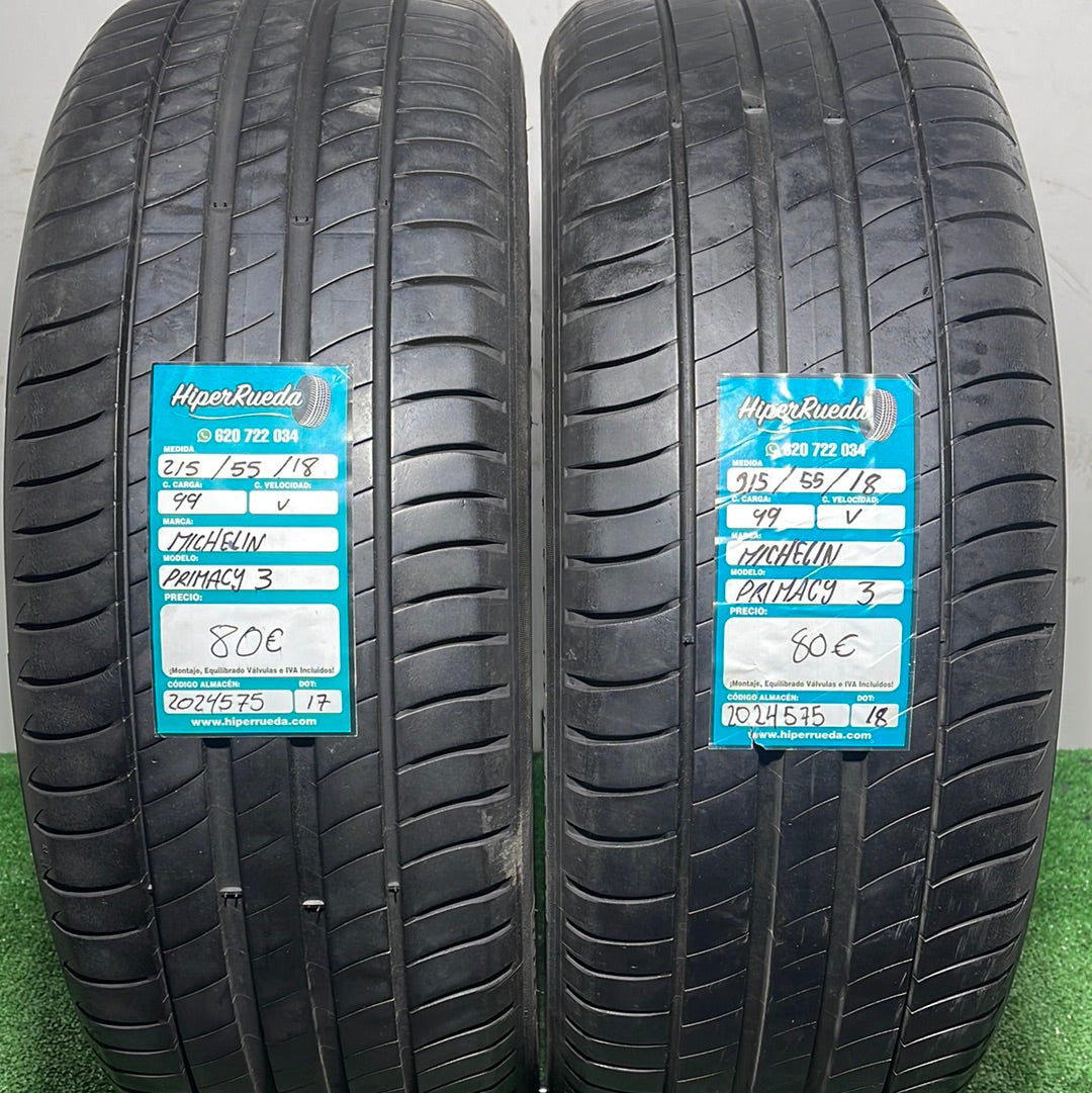 215 55 18 99V MICHELIN PRIMACY 3