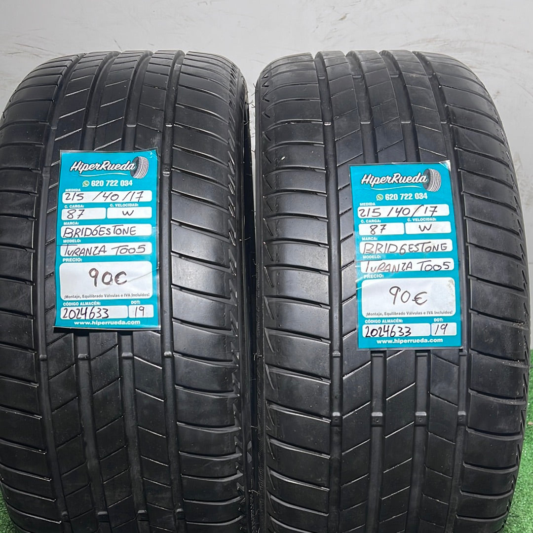 215 40 17 87W BRIDGESTONE TURANZA T005