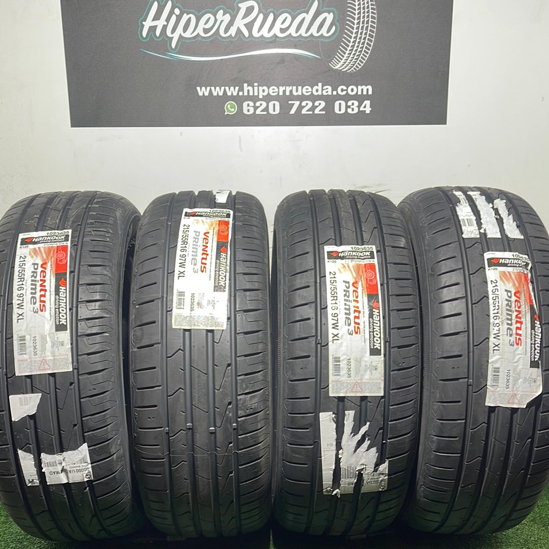 215 55 16 97W XL HANKOOK VENTUS PRIME 3/ PRECIO UNIDAD, ENVÍO GRATIS.