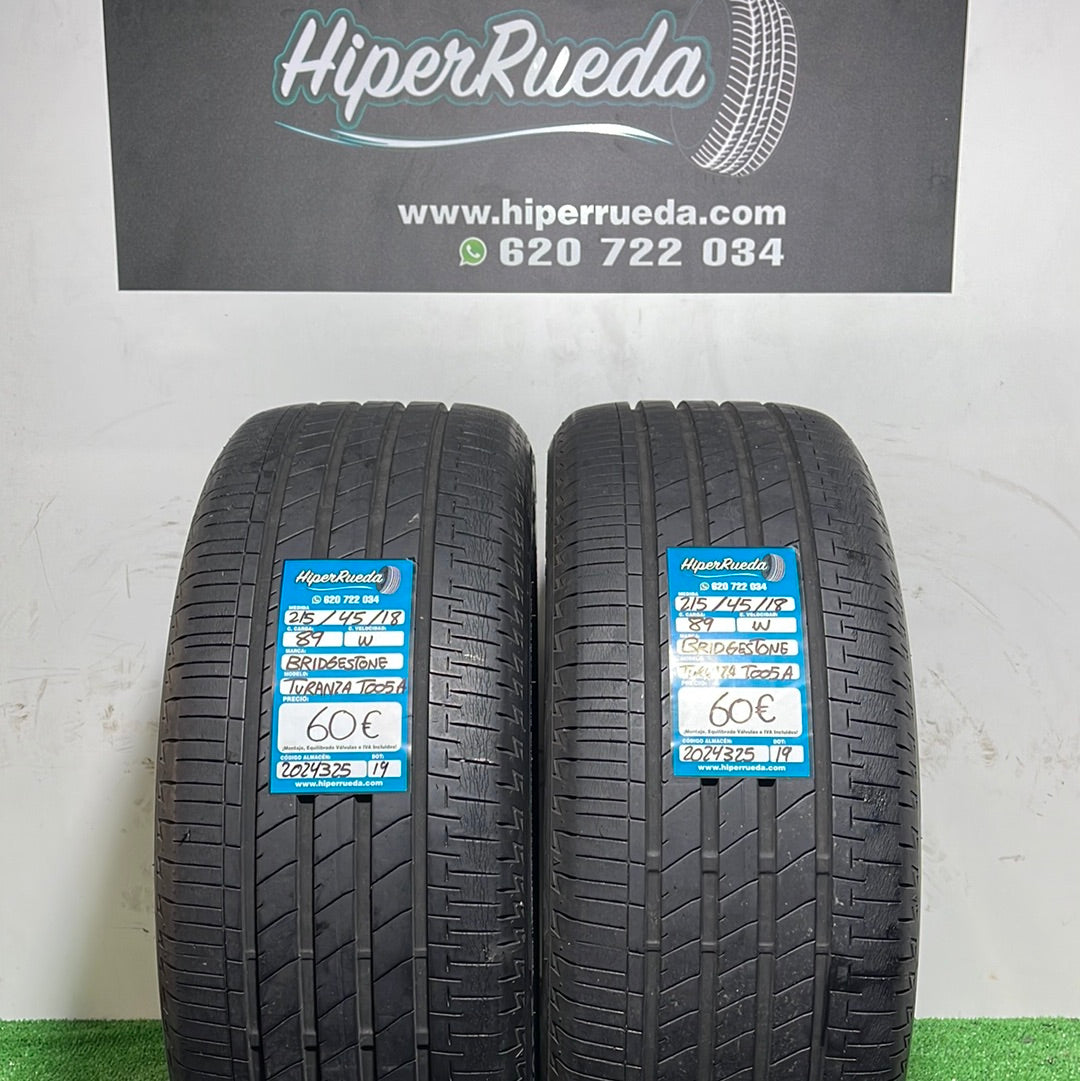 215 45 18 89W BRIDGESTONE TURANZA T005A