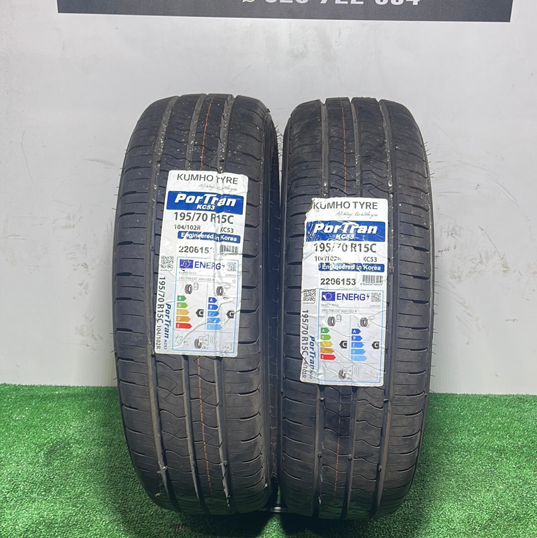 195 70 15C 104/102R KUMHO TYRE PORTRAN KC53  /PRECIO UNIDAD,  ENVÍO GRATIS.