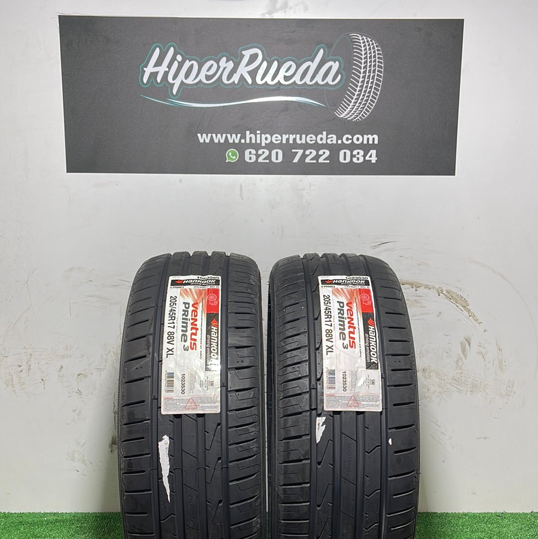 205 45 17 88V XL HANKOOK VENTUS PRIME 3/ PRECIO POR UNIDAD, ENVÍO GRATIS.