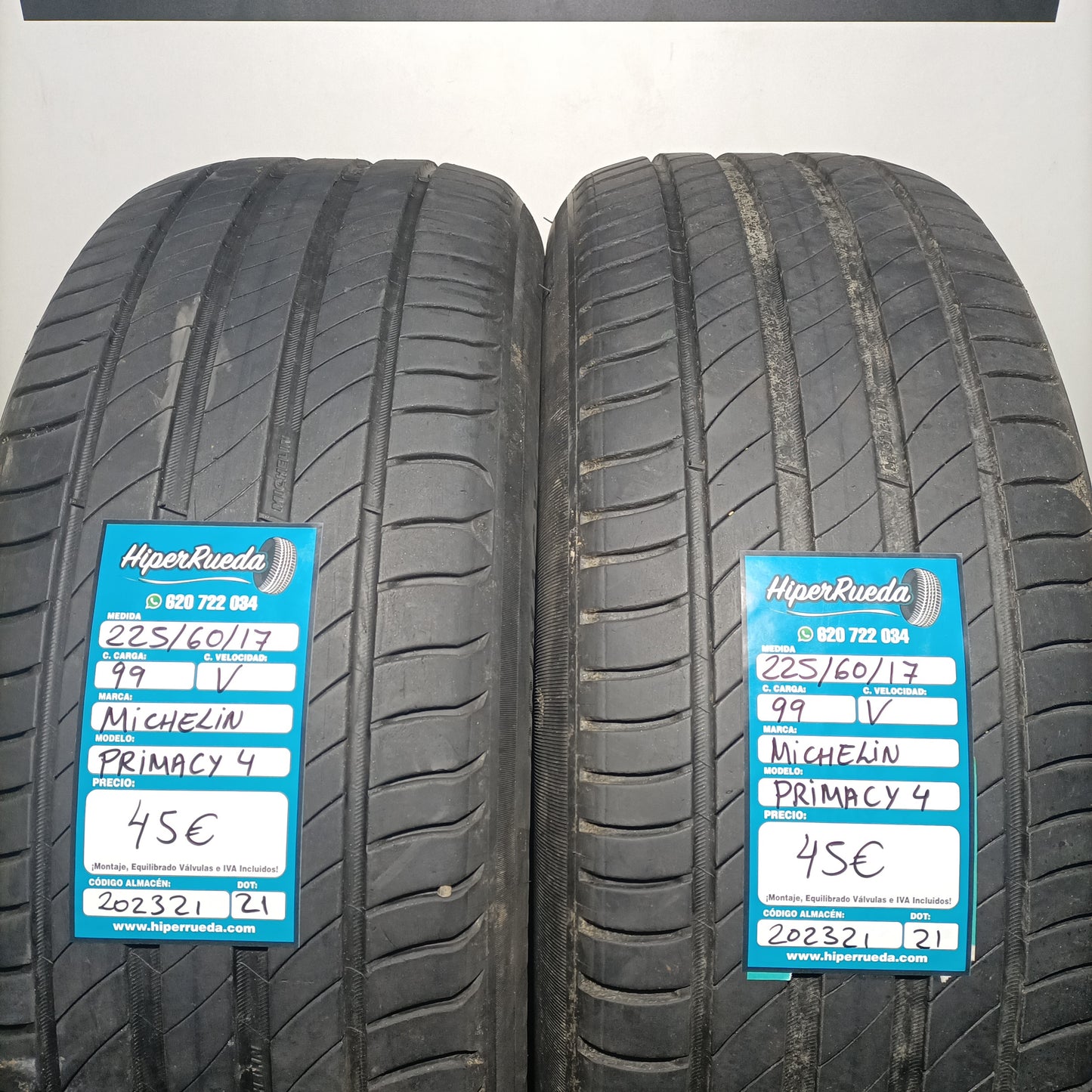 225 60 17 99V MICHELIN PRIMACY 4